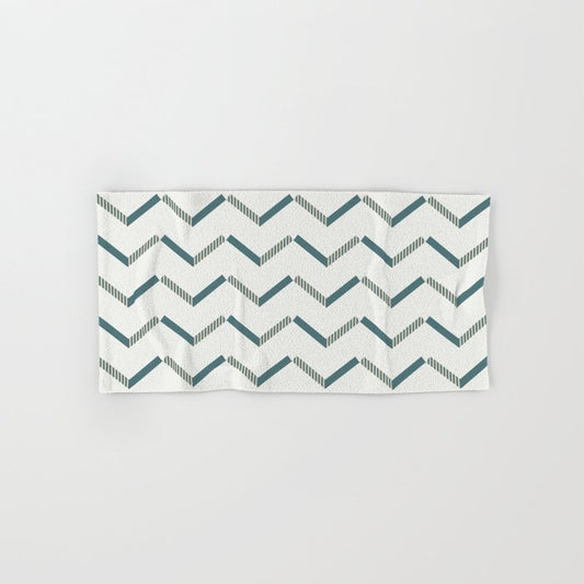 Aqua Cream and Beige Striped Chevron Pattern 2023 COTY Vining Ivy PPG1148-6 Accents Bath & Hand Towels