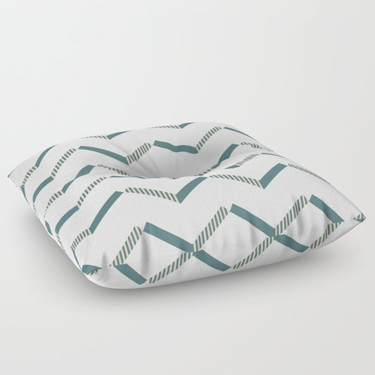Aqua Cream and Beige Striped Chevron Pattern 2023 COTY Vining Ivy PPG1148-6 Accents Floor Pillow