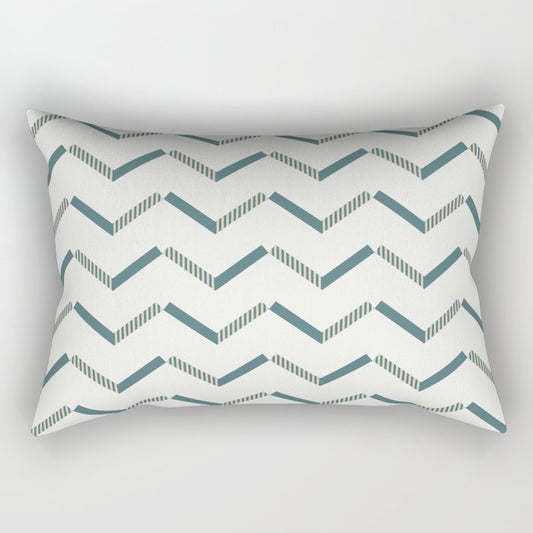 Aqua Cream and Beige Striped Chevron Pattern 2023 COTY Vining Ivy PPG1148-6 Accents Rectangle Pillow