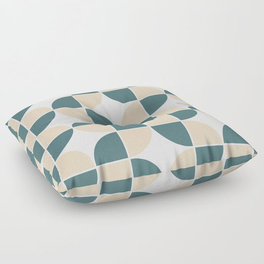 Aqua Cream Beige Geometric Shape Mid-century Modern Pattern 2023 COTY Vining Ivy PPG1148-6 Accents Floor Pillow