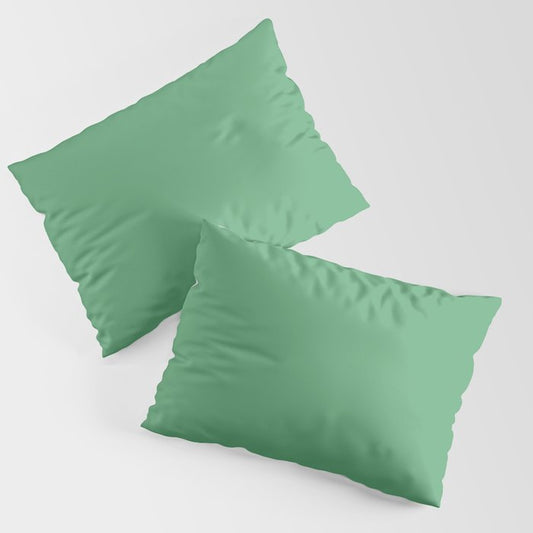 Aqua Forest Green Blue Solid Color 5fa777 Pillow Sham Set