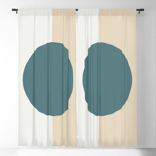 Aqua Off White and Beige Minimal Circle Design 2023 COTY Vining Ivy PPG1148-6 and Accents Blackout Curtain
