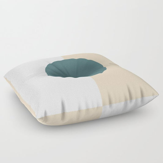 Aqua Off White and Beige Minimal Circle Design 2023 COTY Vining Ivy PPG1148-6 and Accents Floor Pillow