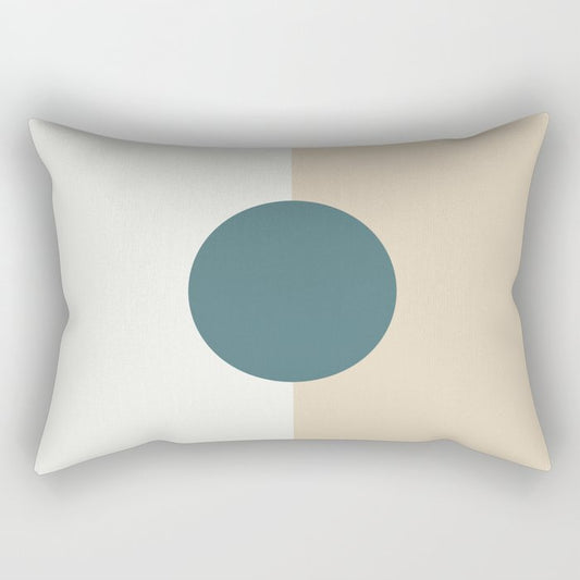 Aqua Off White and Beige Minimal Circle Design 2023 COTY Vining Ivy PPG1148-6 and Accents Rectangle Pillow