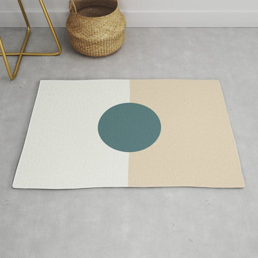 Aqua Off White and Beige Minimal Circle Design 2023 COTY Vining Ivy PPG1148-6 and Accents Throw and Area Rug