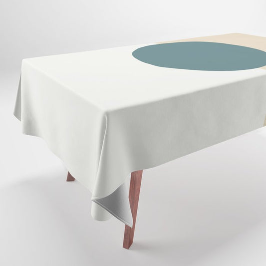 Aqua Off White and Beige Minimal Circle Design 2023 COTY Vining Ivy PPG1148-6 and Accents Tablecloth