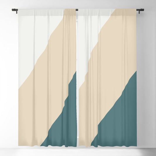Aqua Off White and Beige Minimal Diagonal Stripe Pattern 2023 COTY Vining Ivy PPG1148-6 Accents Blackout Curtain