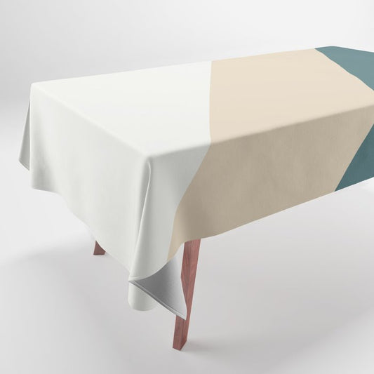 Aqua Off White and Beige Minimal Diagonal Stripe Pattern 2023 COTY Vining Ivy PPG1148-6 Accents Tablecloth