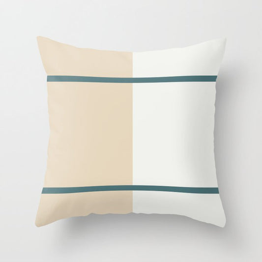 Aqua Off White Beige Minimalist Modern Stripes Vertical Solid Color 2023 COTY Vining Ivy PPG1148-6 Throw Pillow
