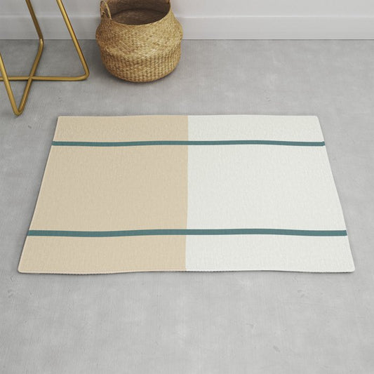 Aqua Off White Beige Minimalist Modern Stripes Vertical Solid Color 2023 COTY Vining Ivy PPG1148-6 Throw and Area Rug