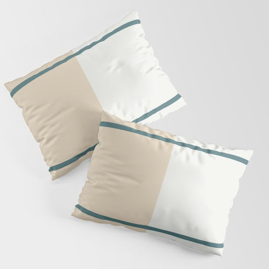 Aqua Off White Beige Minimalist Modern Stripes Vertical Solid Color 2023 COTY Vining Ivy PPG1148-6 Pillow Sham Set