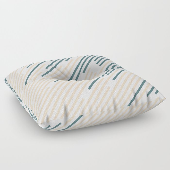 Aqua Off White Cream Abstract Diagonal Stripe Line Pattern 2023 COTY Vining Ivy PPG1148-6 Accents Floor Pillow