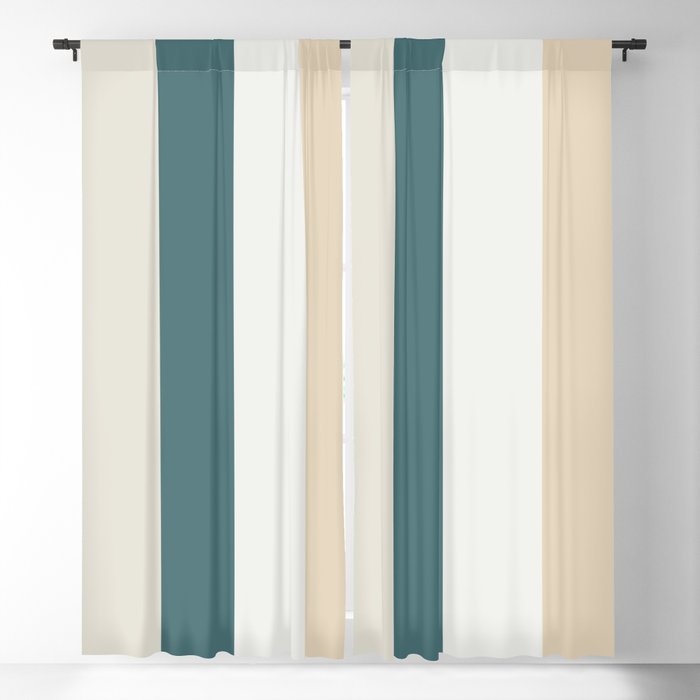 Aqua Off White Cream and Beige Vertical Stripe Pattern 2023 COTY Vining Ivy PPG1148-6 and Accents Blackout Curtain