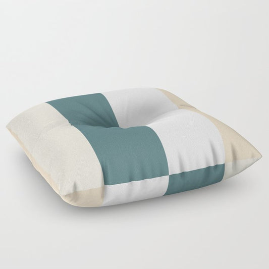 Aqua Off White Cream and Beige Vertical Stripe Pattern 2023 COTY Vining Ivy PPG1148-6 and Accents Floor Pillow