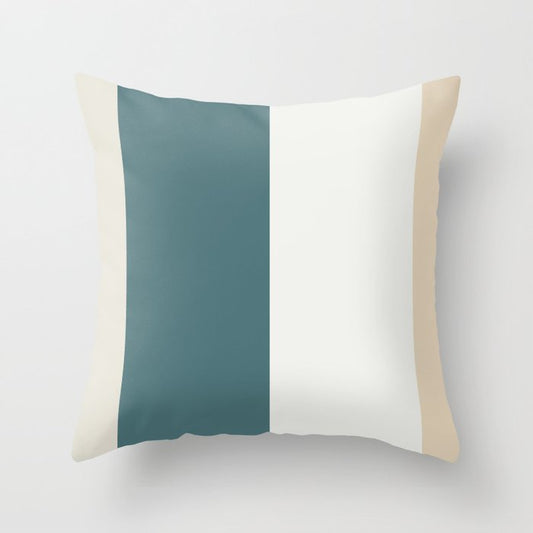 Aqua Off White Cream and Beige Vertical Stripe Pattern 2023 COTY Vining Ivy PPG1148-6 and Accents Throw Pillow