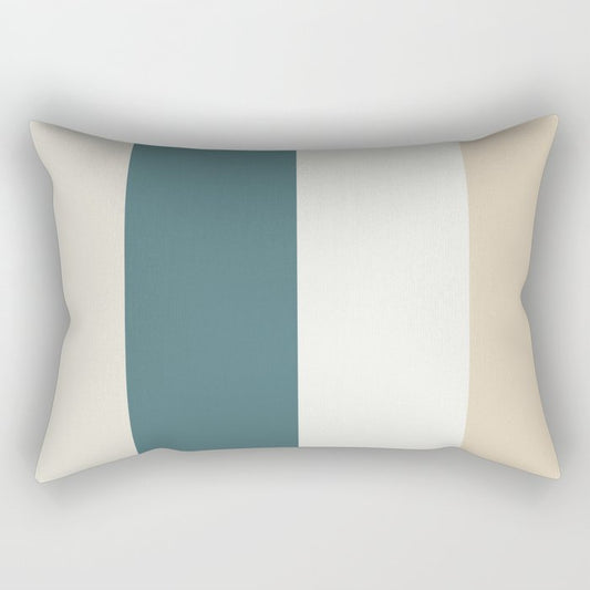 Aqua Off White Cream and Beige Vertical Stripe Pattern 2023 COTY Vining Ivy PPG1148-6 and Accents Rectangle Pillow