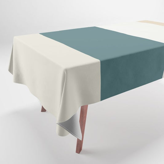 Aqua Off White Cream and Beige Vertical Stripe Pattern 2023 COTY Vining Ivy PPG1148-6 and Accents Tablecloth