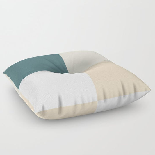 Aqua Off White Cream Beige Geometric Minimal Graphic Design 2023 COTY Vining Ivy PPG1148-6 Accents Floor Pillow