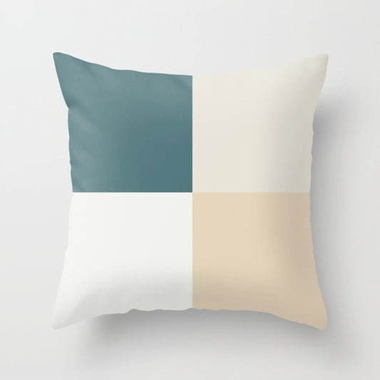 Aqua Off White Cream Beige Geometric Minimal Graphic Design 2023 COTY Vining Ivy PPG1148-6 Accents Throw Pillow