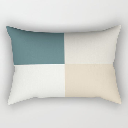 Aqua Off White Cream Beige Geometric Minimal Graphic Design 2023 COTY Vining Ivy PPG1148-6 Accents Rectangle Pillow