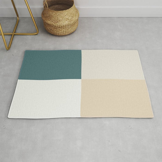 Aqua Off White Cream Beige Geometric Minimal Graphic Design 2023 COTY Vining Ivy PPG1148-6 Accents Throw and Area Rug