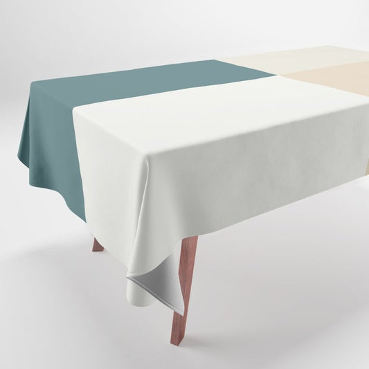 Aqua Off White Cream Beige Geometric Minimal Graphic Design 2023 COTY Vining Ivy PPG1148-6 Accents Tablecloth