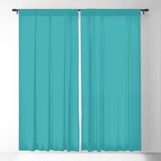 Aqua / Teal / Turquoise Solid Color Pairs Sherwin Williams Aquarium SW 6767 / Accent Shade / Hue Blackout Curtain