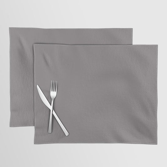 Armadillo Mid Tone Grey Solid Color Pairs To Sherwin Williams Sensuous Gray SW 7081 Placemat