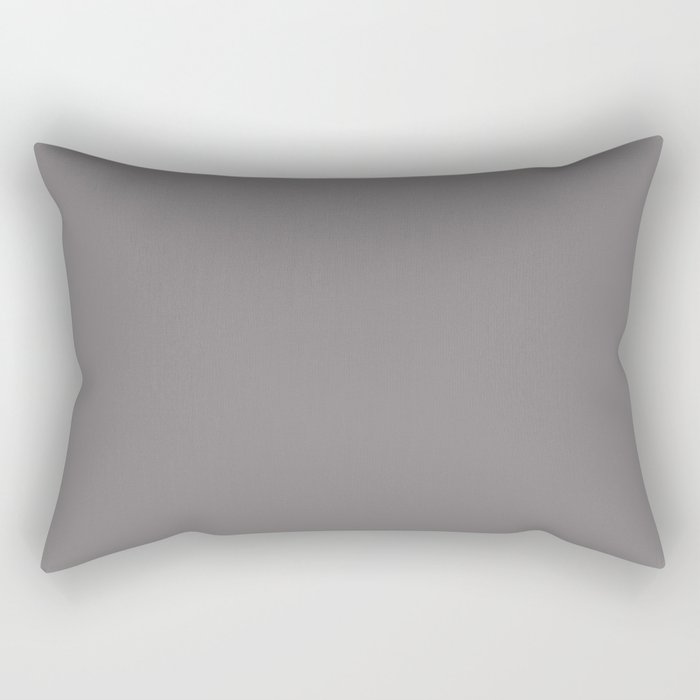 Armadillo Mid Tone Grey Solid Color Pairs To Sherwin Williams Sensuous Gray SW 7081 Rectangular Pillow