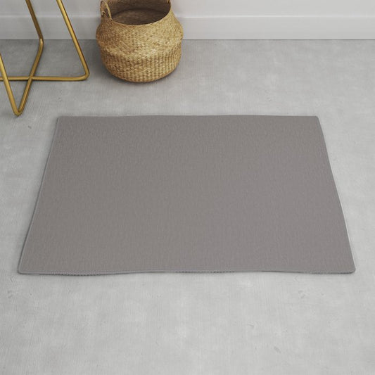 Armadillo Mid Tone Grey Solid Color Pairs To Sherwin Williams Sensuous Gray SW 7081 Throw & Area Rugs