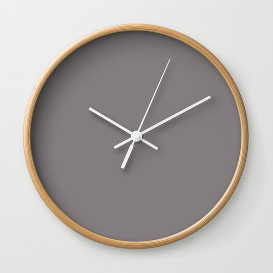 Armadillo Mid Tone Grey Solid Color Pairs To Sherwin Williams Sensuous Gray SW 7081 Wall Clock