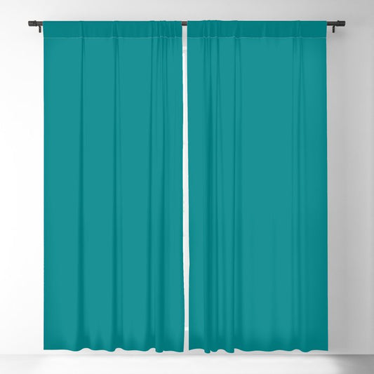 Artistically Bright Mid Tone Aquamarine Green Blue Solid Color Pairs To Sherwin Williams Gulfstream SW 6768 Blackout Curtain