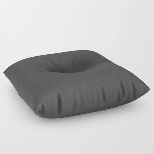 Ash Dark Gray Solid Color Pairs To PPG 2021 Trending Hue Starless Sky PPG0995-7 Floor Pillow