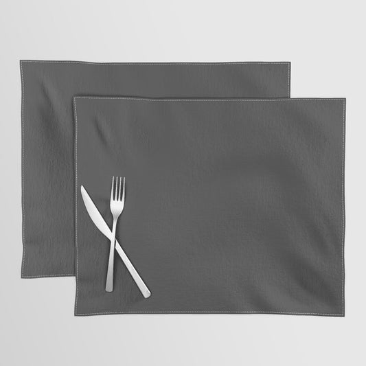 Ash Dark Gray Solid Color Pairs To PPG 2021 Trending Hue Starless Sky PPG0995-7 Placemat