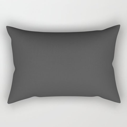Ash Dark Gray Solid Color Pairs To PPG 2021 Trending Hue Starless Sky PPG0995-7 Rectangular Pillow