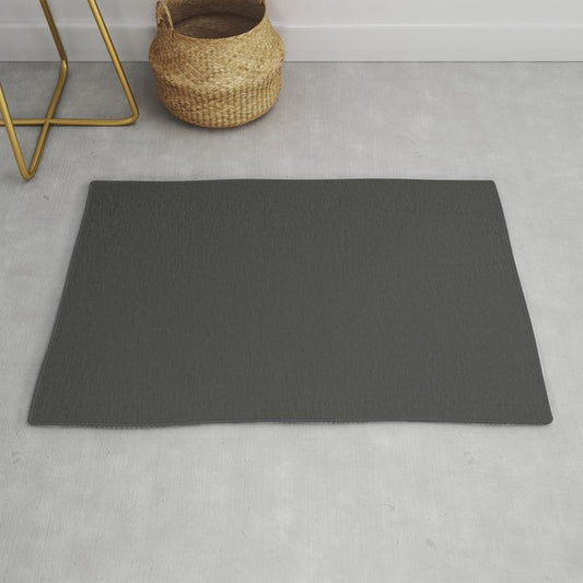 Ash Dark Gray Solid Color Pairs To PPG 2021 Trending Hue Starless Sky PPG0995-7 Throw & Area Rugs