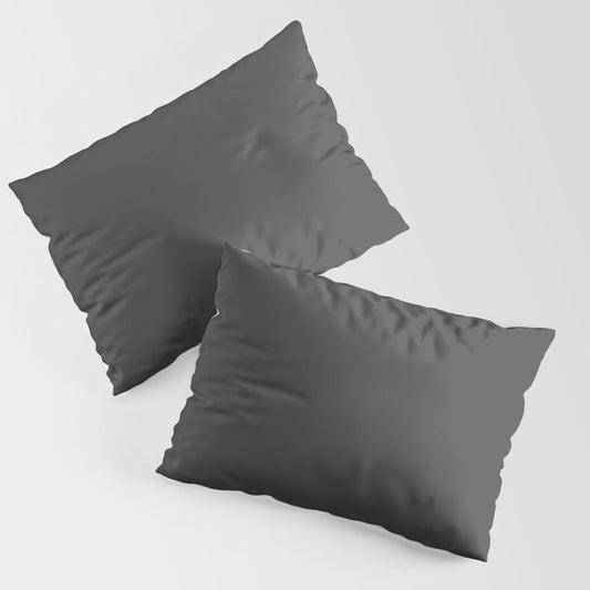 Ash Dark Gray Solid Color Pairs To PPG 2021 Trending Hue Starless Sky PPG0995-7 Pillow Sham Set