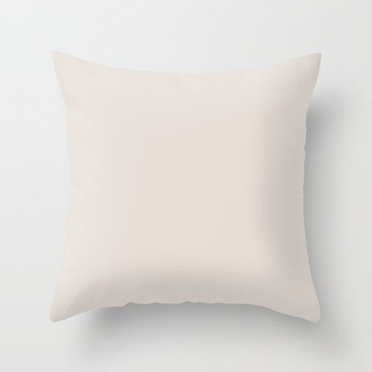 Ash Off-White Solid Color Accent Shade / Hue Matches Sherwin Williams Everyday White SW 6077 Throw Pillow