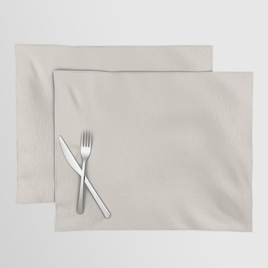 Ash Off-White Solid Color Accent Shade / Hue Matches Sherwin Williams Everyday White SW 6077 Placemat