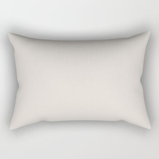 Ash Off-White Solid Color Accent Shade / Hue Matches Sherwin Williams Everyday White SW 6077 Rectangular Pillow