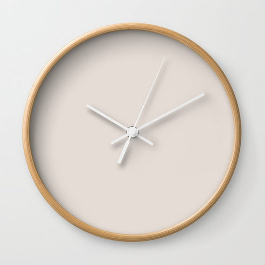 Ash Off-White Solid Color Accent Shade / Hue Matches Sherwin Williams Everyday White SW 6077 Wall Clock