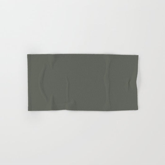 At Peace Dark Green Grey Solid Color Pairs To Sherwin Williams Pewter Green SW 6208 Hand & Bath Towel