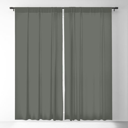 At Peace Dark Green Grey Solid Color Pairs To Sherwin Williams Pewter Green SW 6208 Blackout Curtain