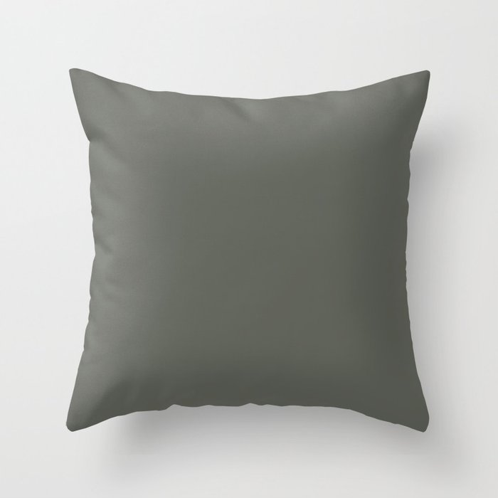 At Peace Dark Green Grey Solid Color Pairs To Sherwin Williams Pewter Green SW 6208 Throw Pillow