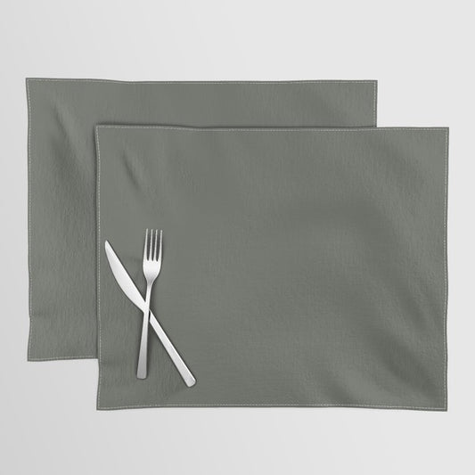 At Peace Dark Green Grey Solid Color Pairs To Sherwin Williams Pewter Green SW 6208 Placemat