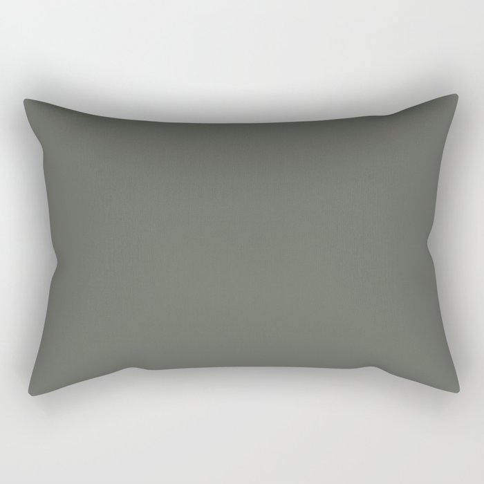 At Peace Dark Green Grey Solid Color Pairs To Sherwin Williams Pewter Green SW 6208 Rectangular Pillow
