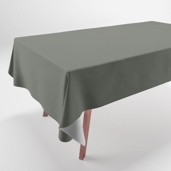 At Peace Dark Green Grey Solid Color Pairs To Sherwin Williams Pewter Green SW 6208 Tablecloth