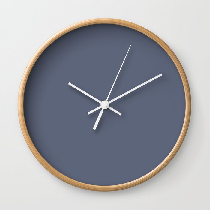 At Peace Mid Tone Blue Solid Color Pairs To Sherwin Williams Mesmerize SW 6544 Wall Clock