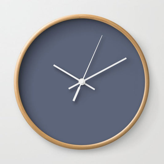 At Peace Mid Tone Blue Solid Color Pairs To Sherwin Williams Mesmerize SW 6544 Wall Clock