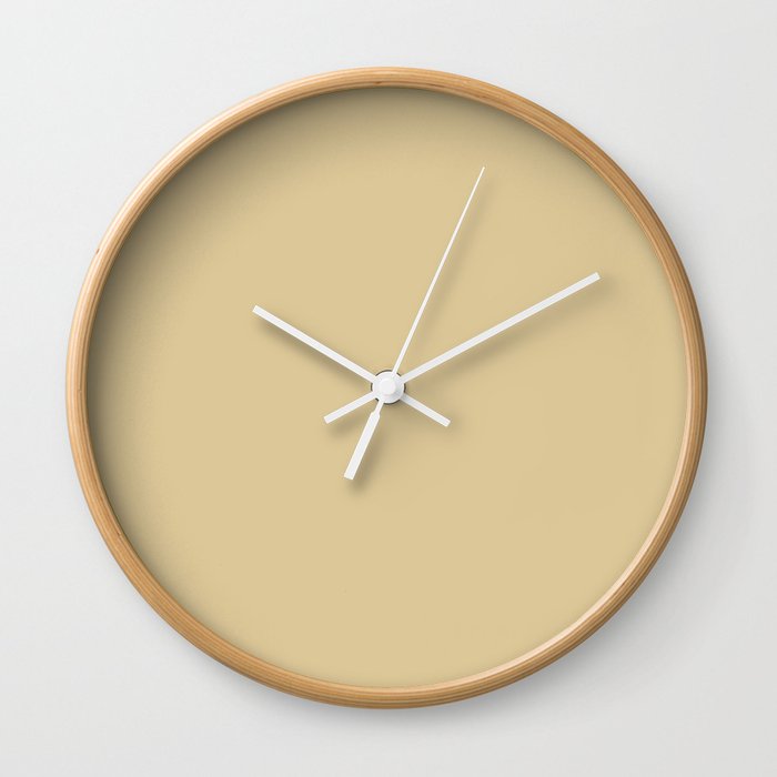 At Peace Neutral Light Beige Solid Color Sherwin Williams Pale Moss SW 9027 Wall Clock